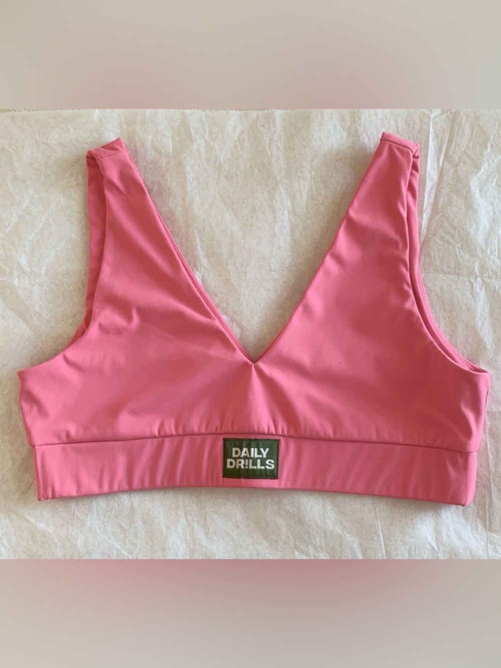 EUC Daily Drills Go V-Neck Bra XL Light Pink Athleisure Sports Bra Gym Yoga